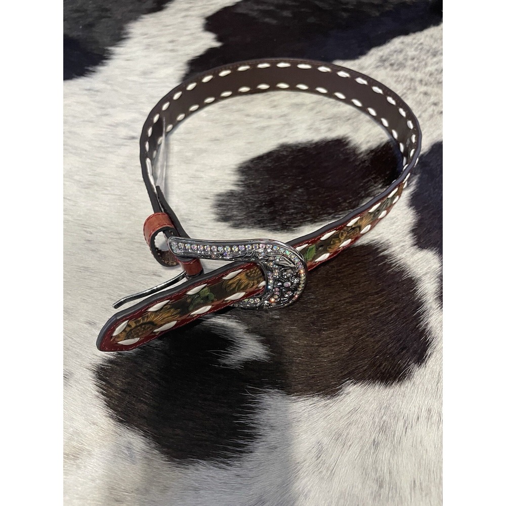 Angel Ranch kids western Cowgirl Rodeo‎ Belt NWTS Sunflowers leather